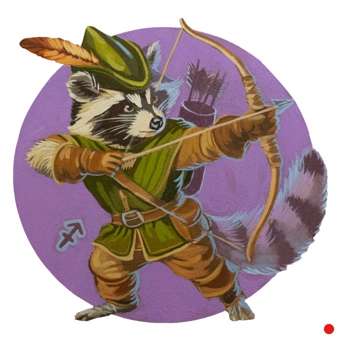 Waschbär im Schütze-Outfit